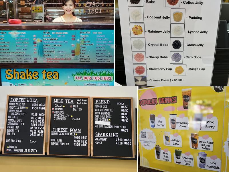 Shake Tea Menu