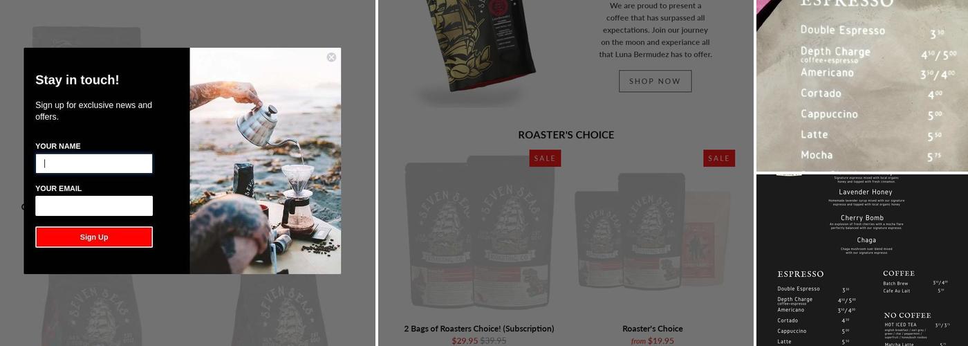 Seven Seas Roasting Co. Solana Beach Menu