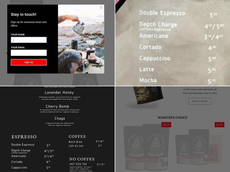 Seven Seas Roasting Co. Solana Beach Menu