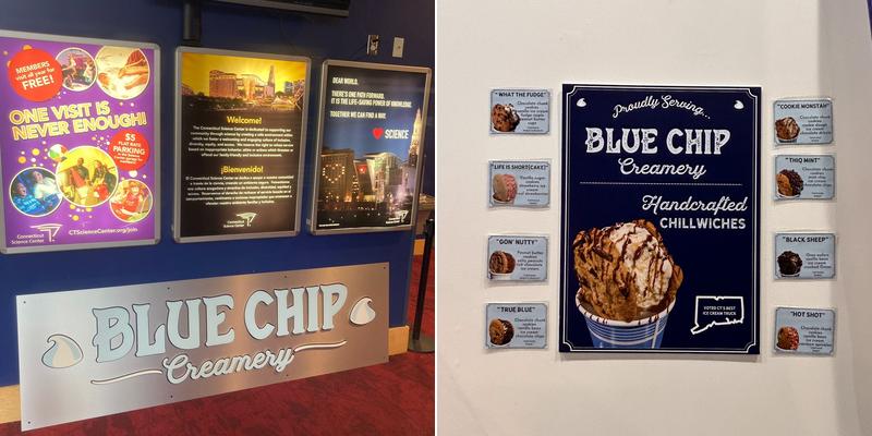 Blue Chip Creamery Ice Cream Shop Menu