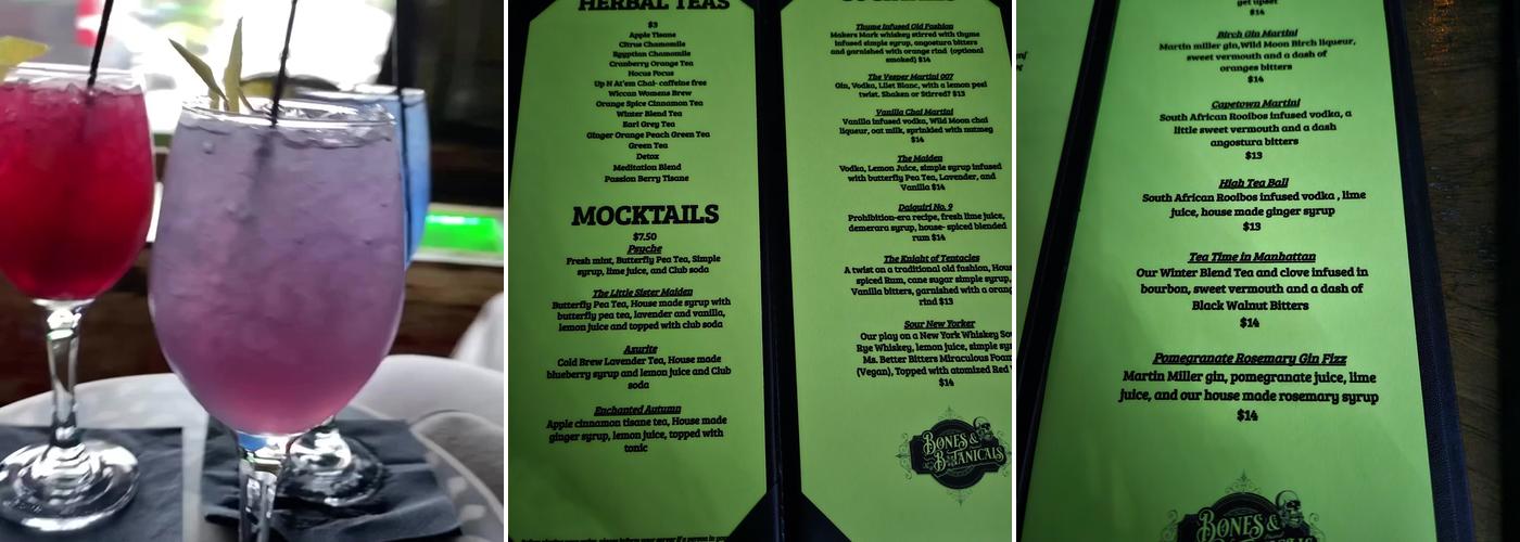 Bones & Botanicals Menu