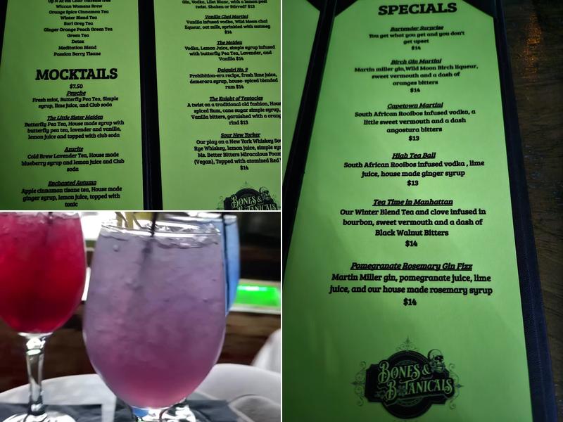Bones & Botanicals Menu
