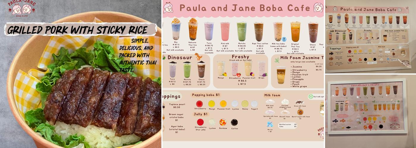 Paula&Jane Boba Cafe Menu