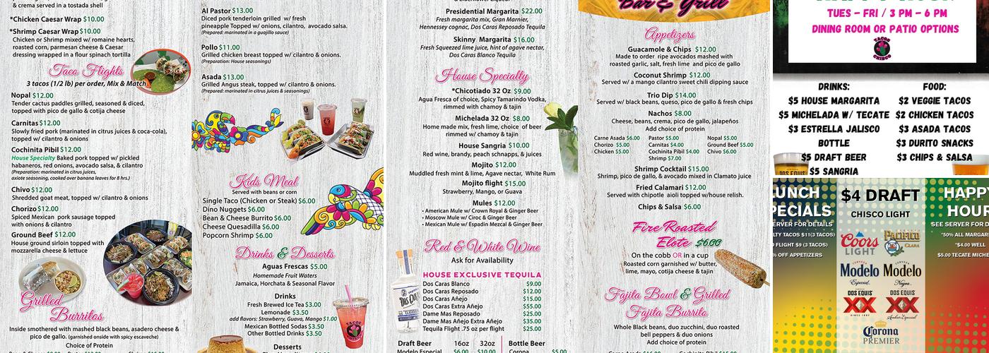 Tacos Chisco Bar & Grill Menu