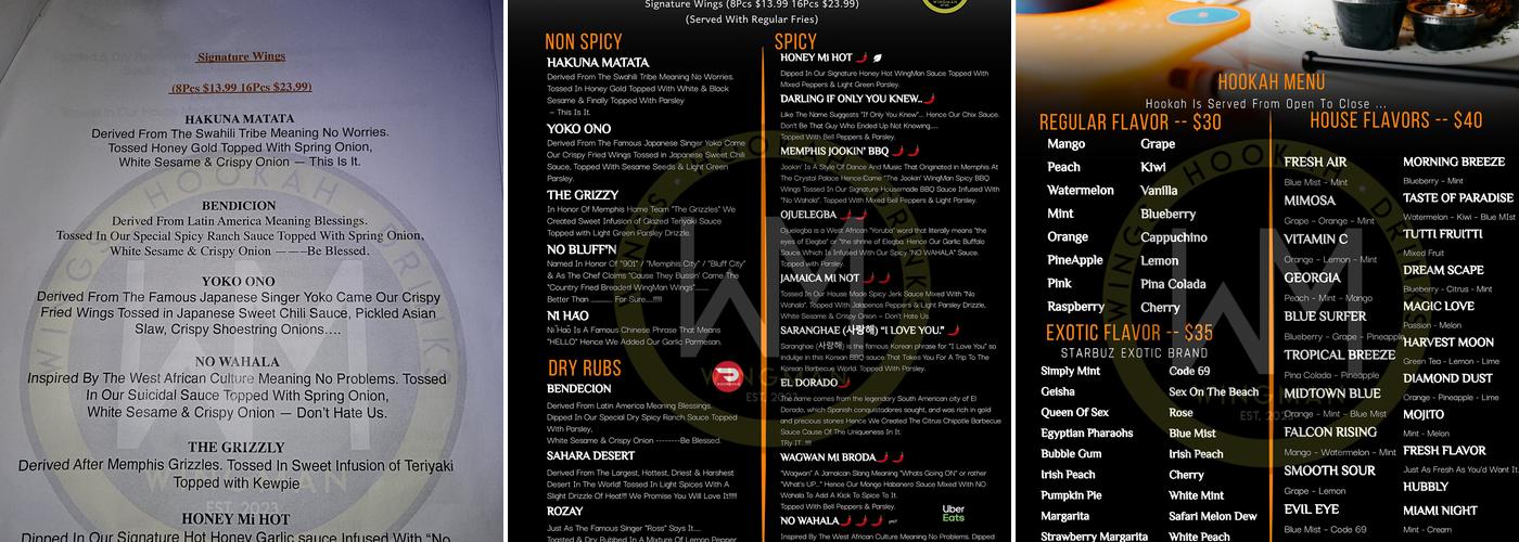 WingMan Menu