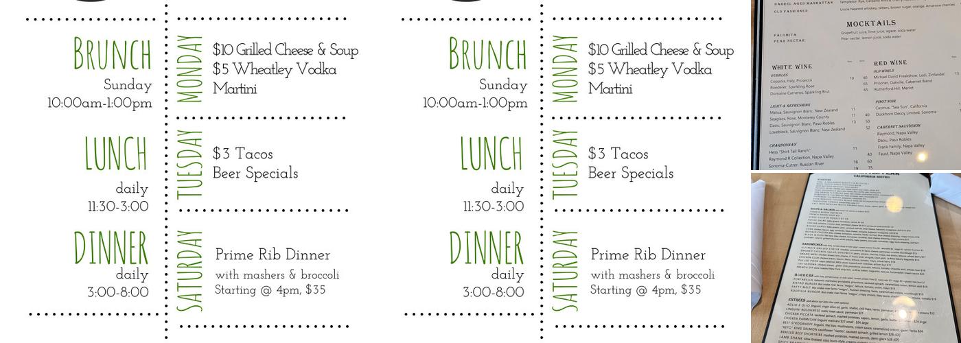 The Little Pear Menu