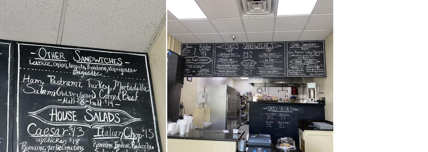 Dad's Sandwiches and Things Menu