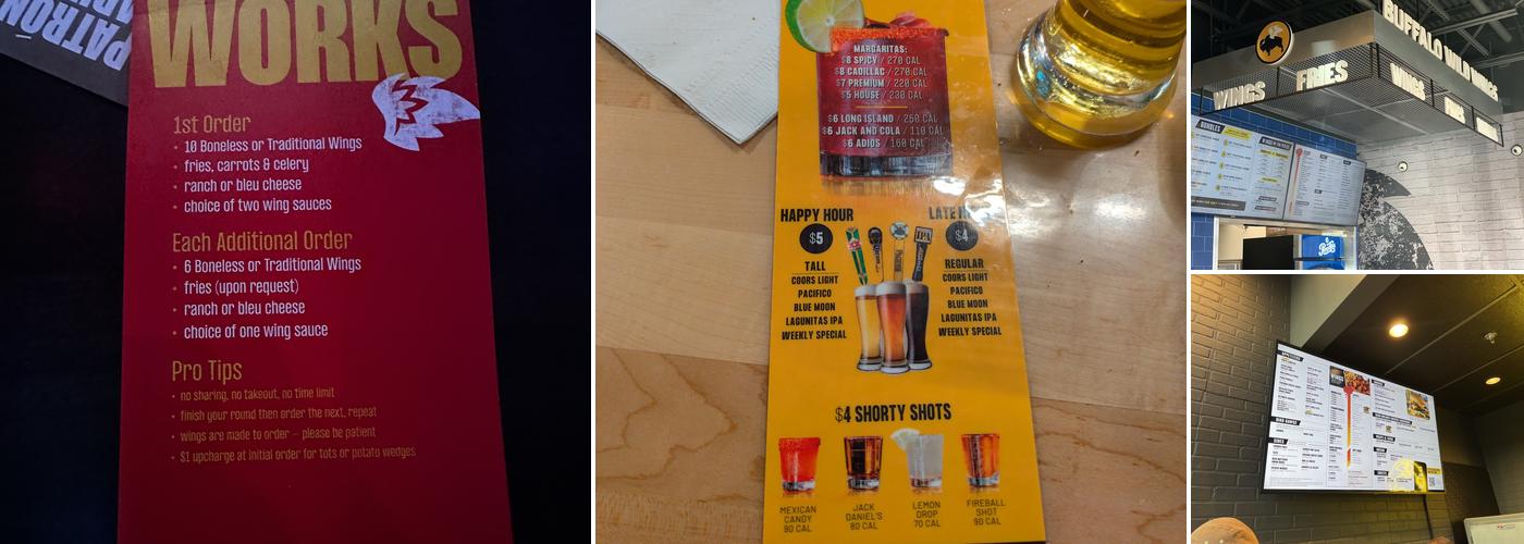 Buffalo Wild Wings Menu