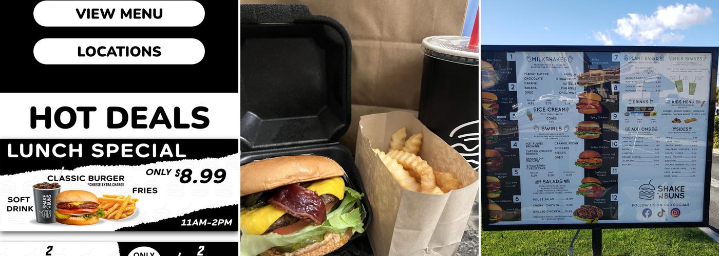 Shake ‘ N Buns Menu