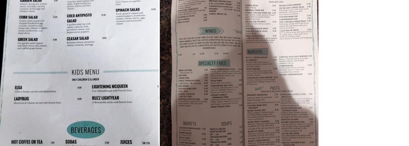 On The Way Café Menu