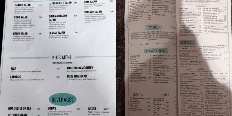 On The Way Café Menu