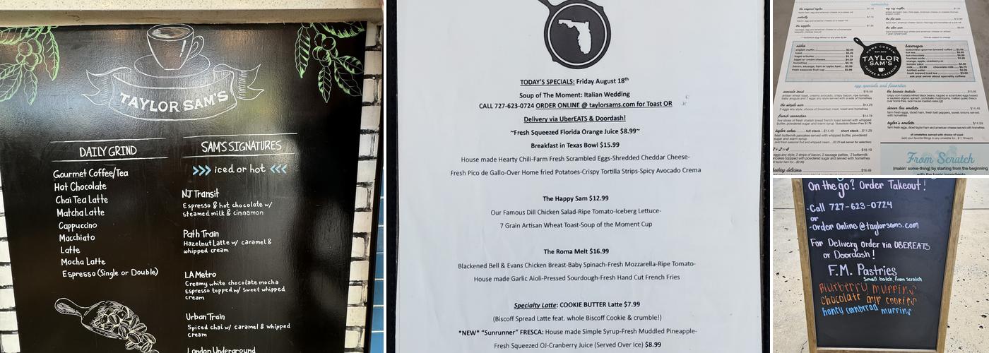 Taylor Sam's Menu