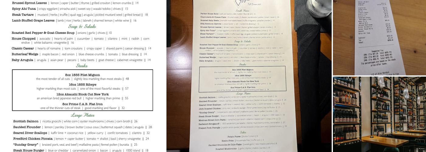 Argyle Restaurant Menu