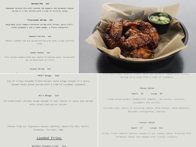 Riverside Johnny's Menu