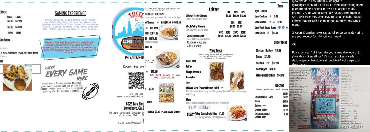 Taste Of Chi*Town at The Atrium #1 Menu