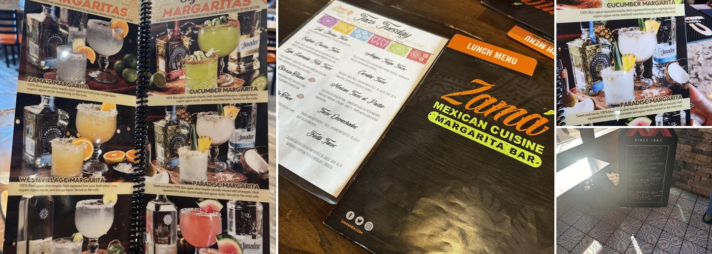 Zama Mexican Cuisine & Margarita Bar Menu