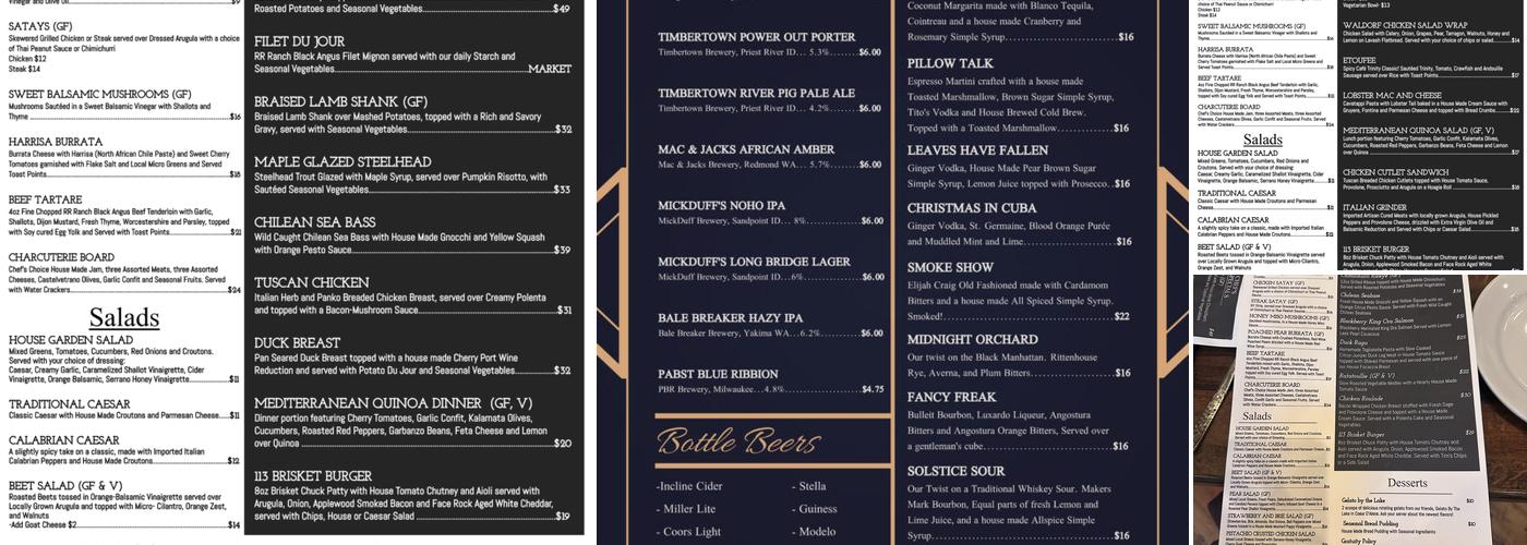 113 Main Menu