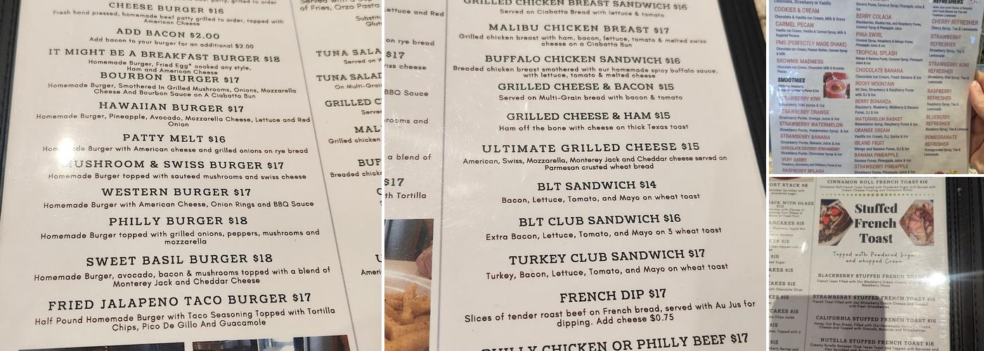 Sweet Basil Cafe of Algonquin Menu