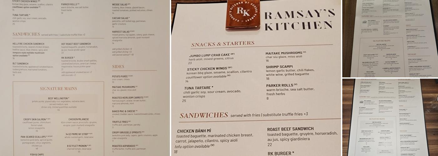 Ramsay's Kitchen Menu