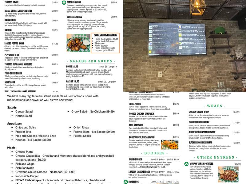 Murphy's Village Pub STL Menu