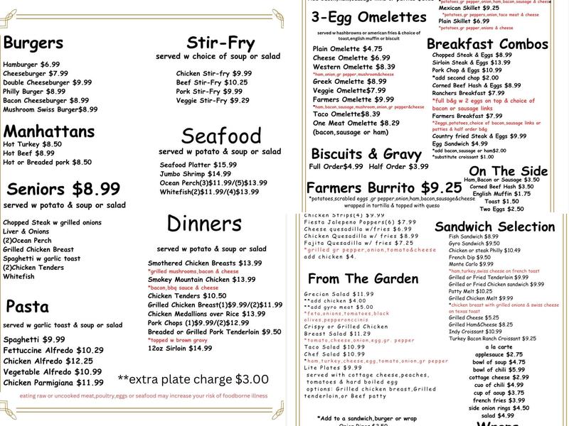 Heathers Diner Menu