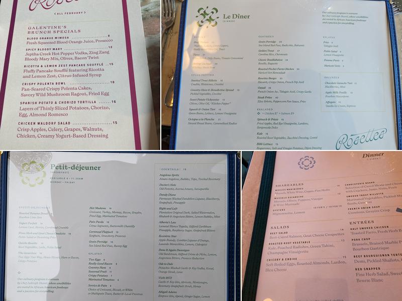 Rosettes Menu