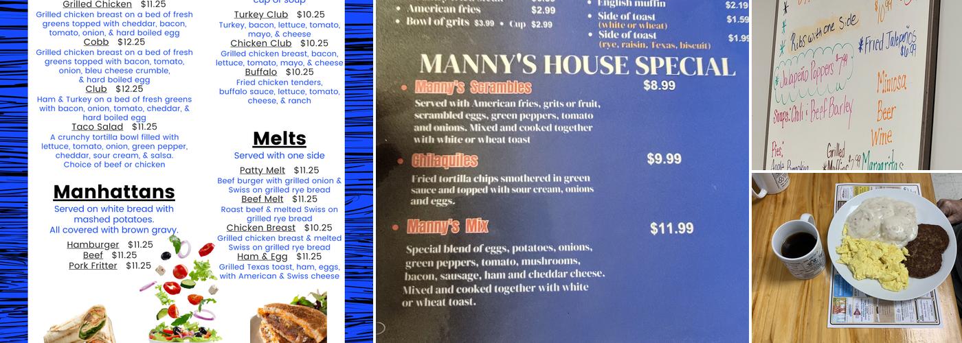 Manny’s dream restaurant Menu