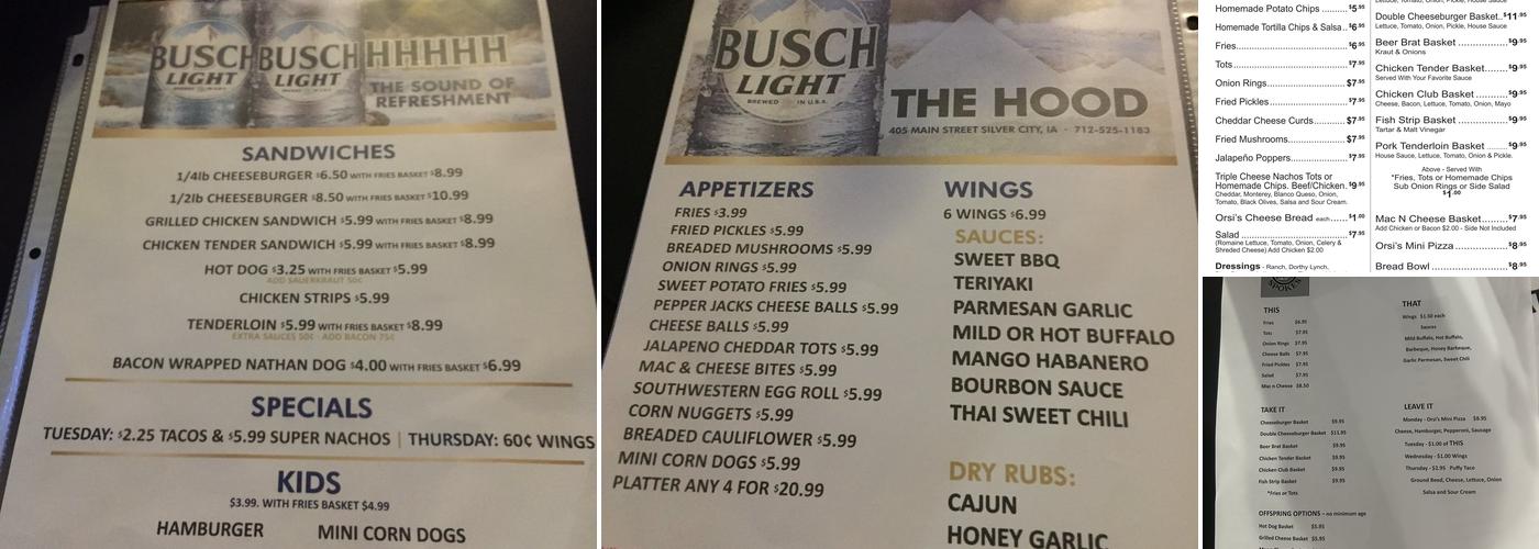 Silver Spokes Menu