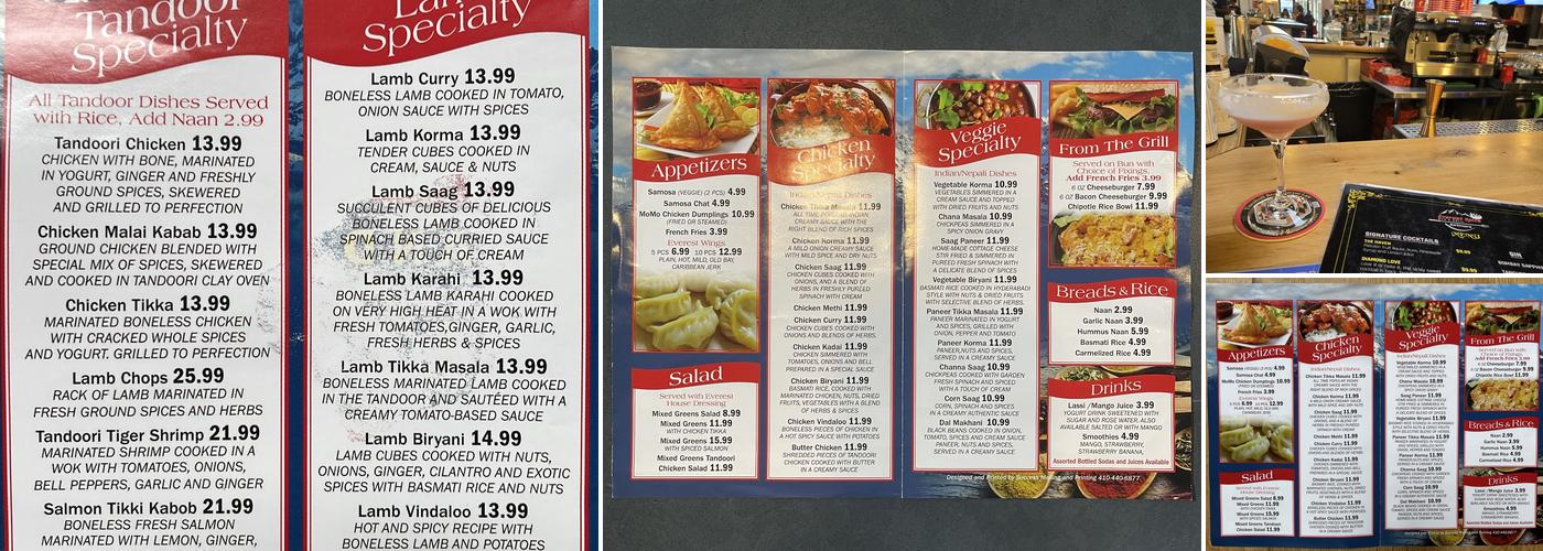 Everest Spice Bar And Grill Menu