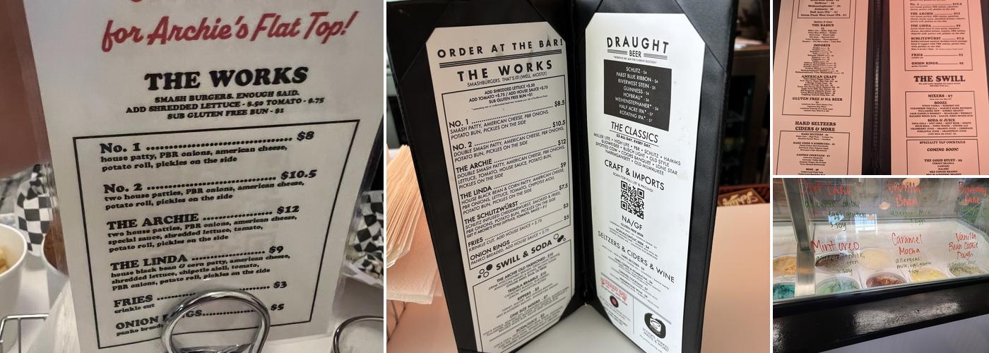 Archie's Flat Top Menu