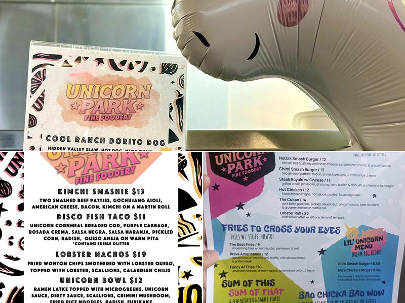 Unicorn Park Fine Foodery Menu