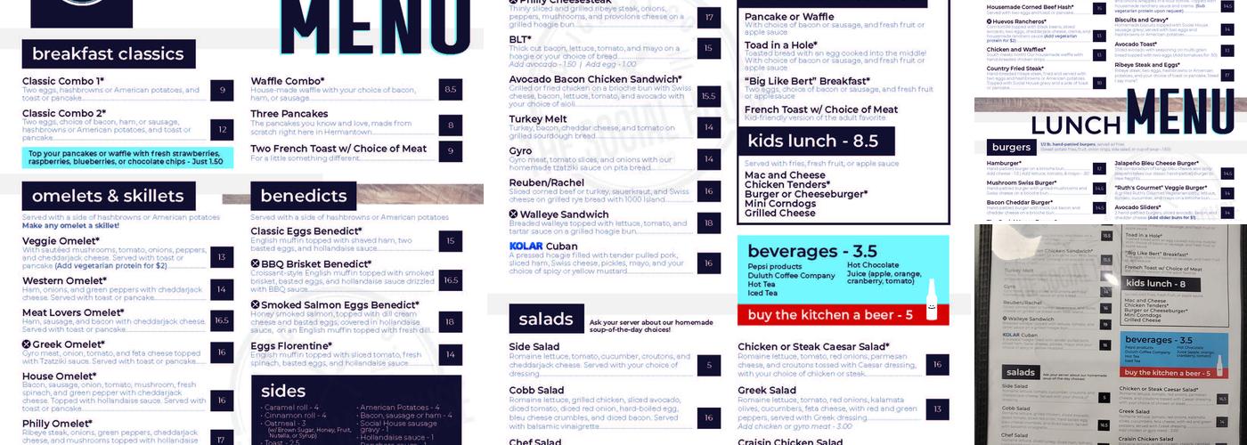 The Social House - Canal Menu