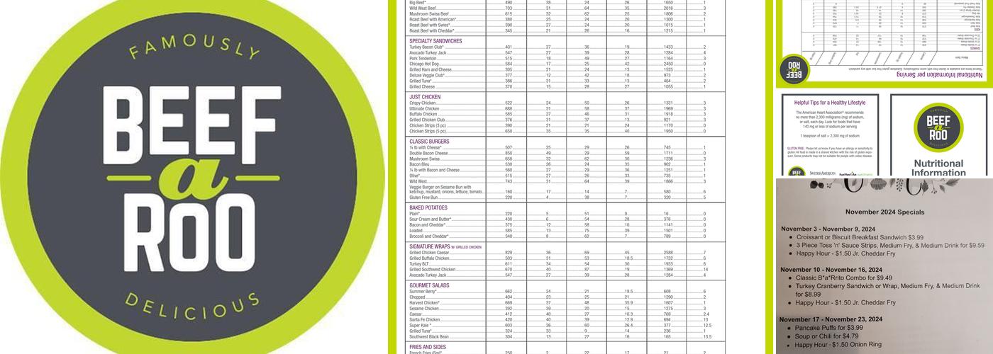 Beef-A-Roo Menu