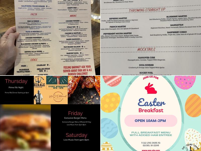 Axe & Ale Taphouse Menu