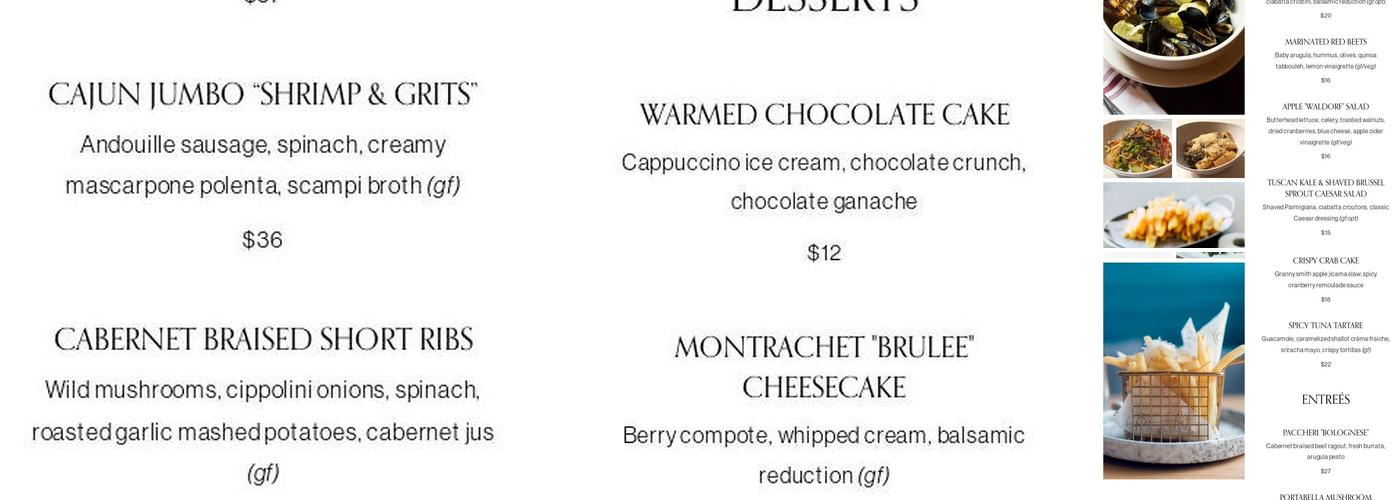 F1RST Restaurant Menu