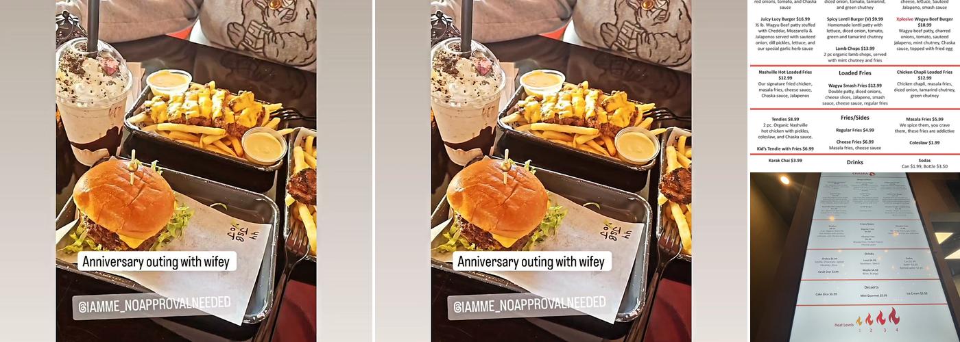 Chaska restaurant Menu