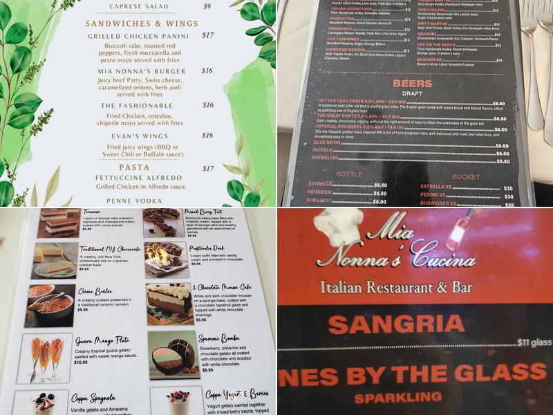 Mia Nonna's Cucina Menu