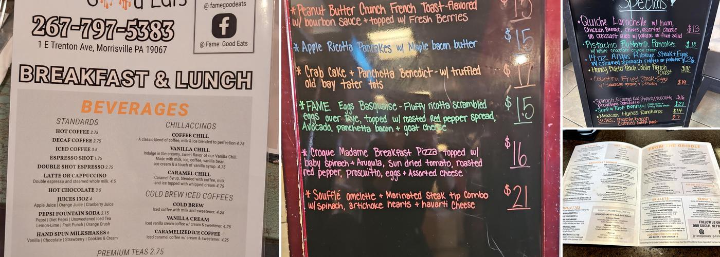 Fame: Good Eats Menu
