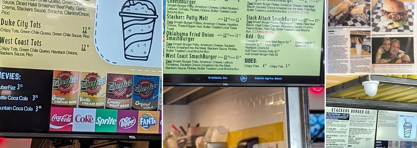 Stackers Burger Co. Menu