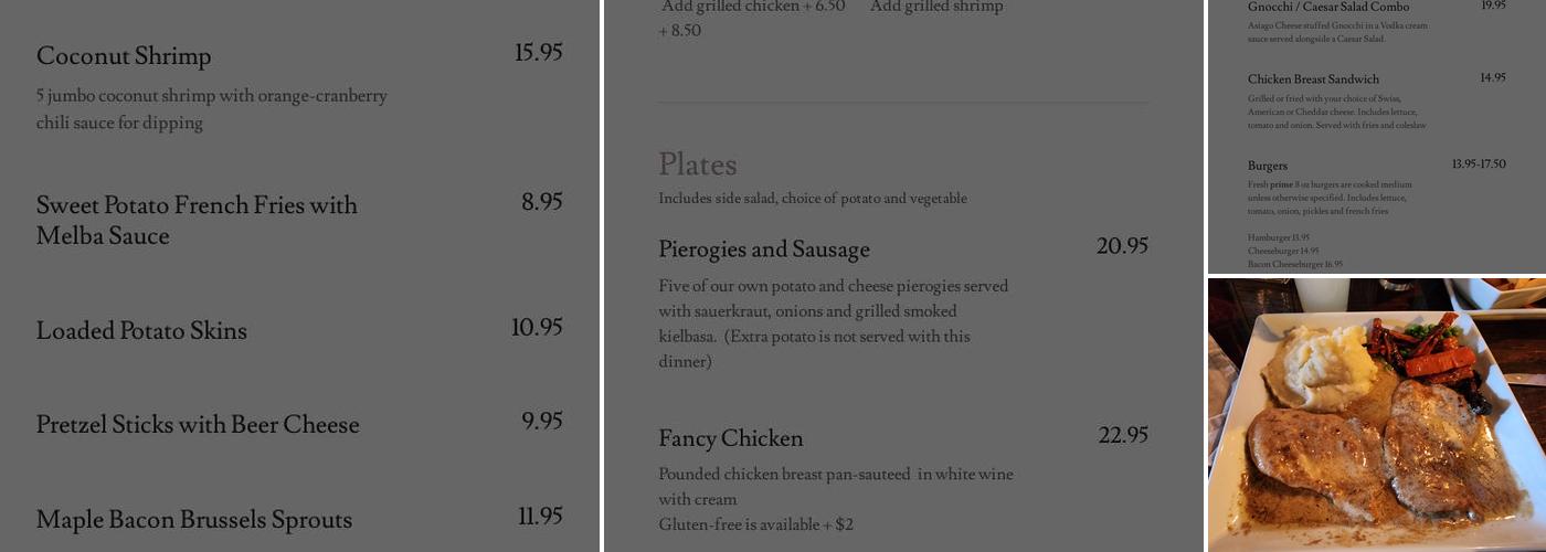 Fancy Farmer Menu
