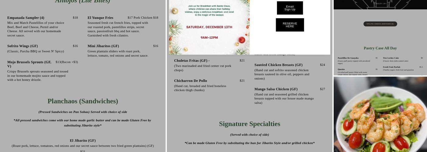 Café Con Leche Menu