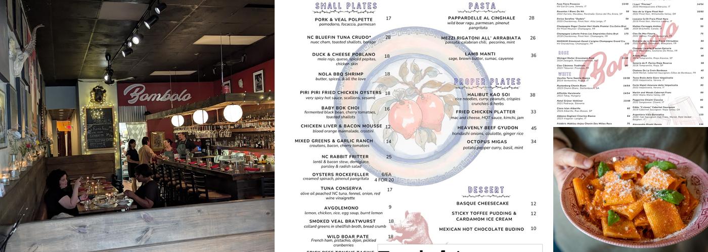Bombolo Menu