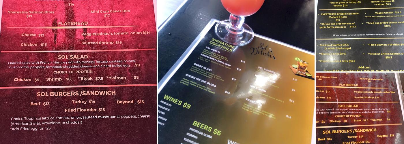 Sol'Delish CLT Restaurant Menu