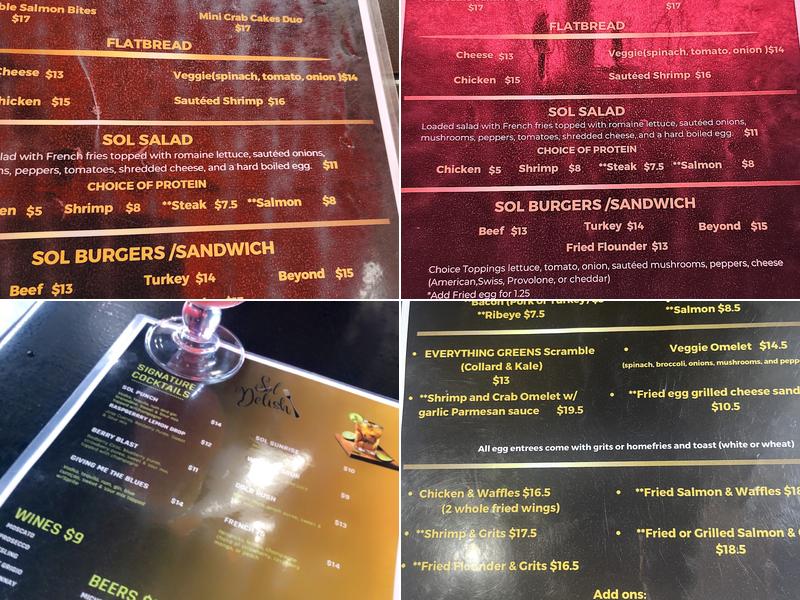 Sol'Delish CLT Restaurant Menu