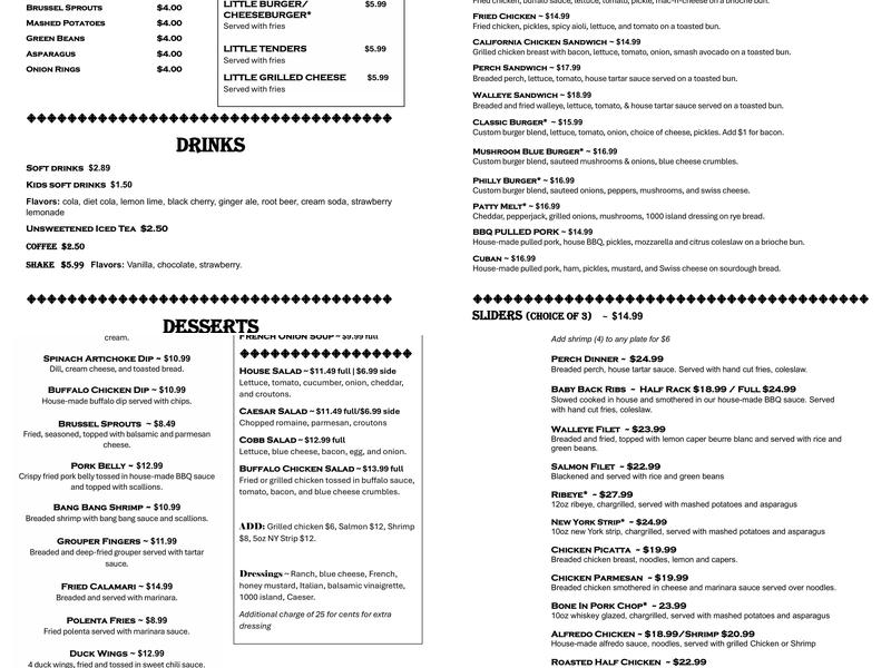 The MacStack Tavern Menu