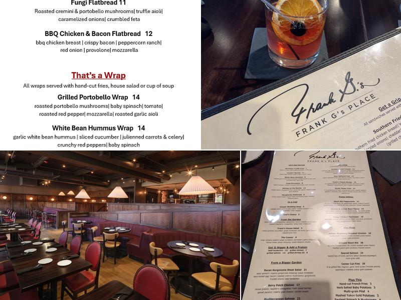 Frank G's Place Menu