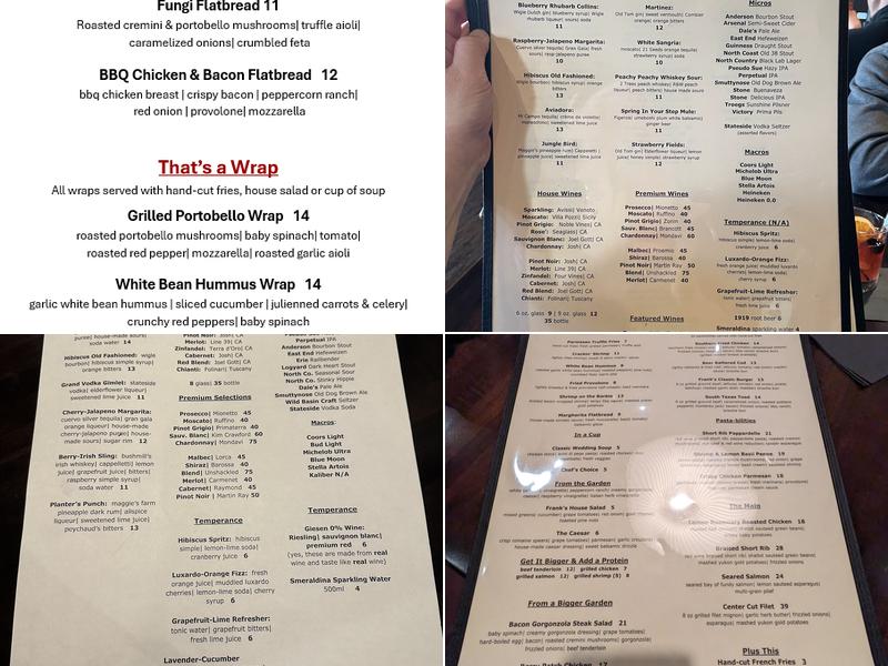 Frank G's Place Menu
