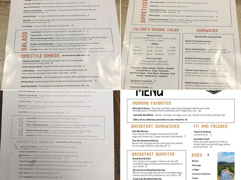 Sequoyah Lookout kitchen Menu