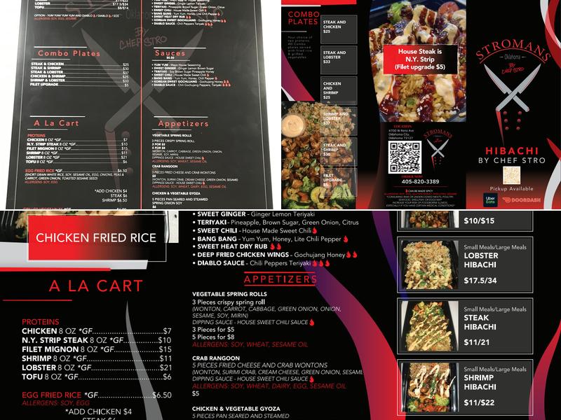 Stromans Oklahoma Hibachi Menu