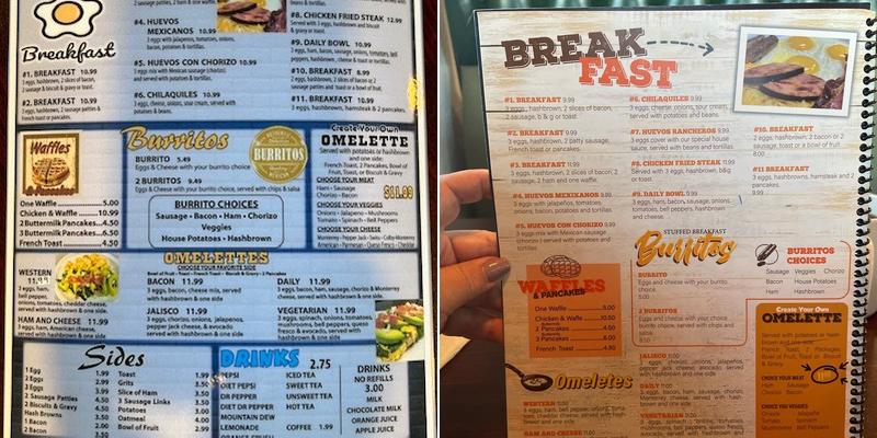 Daily Brunch Café Menu